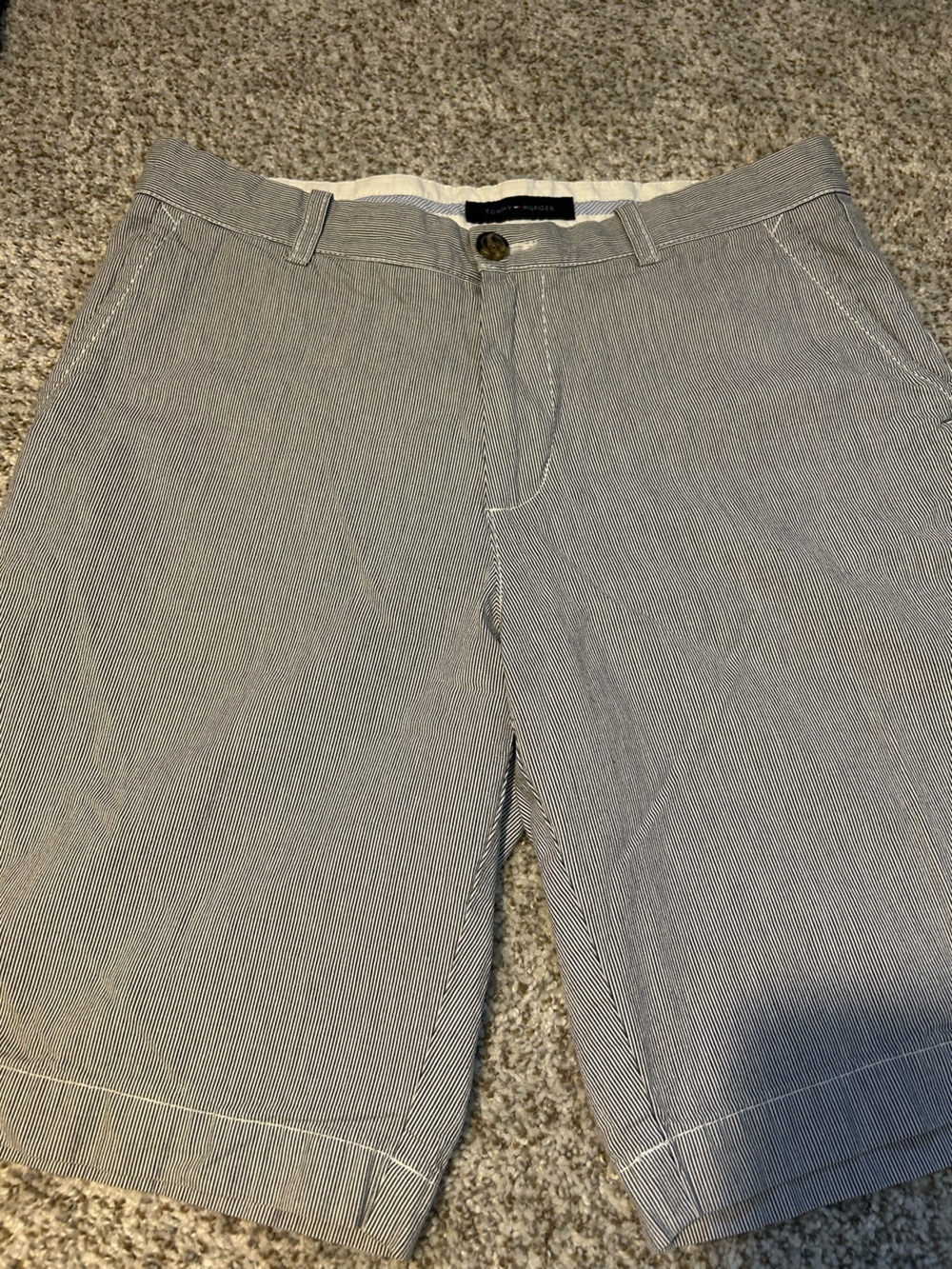 Tommy Hilfiger Blue and White Striped Men’s Shorts